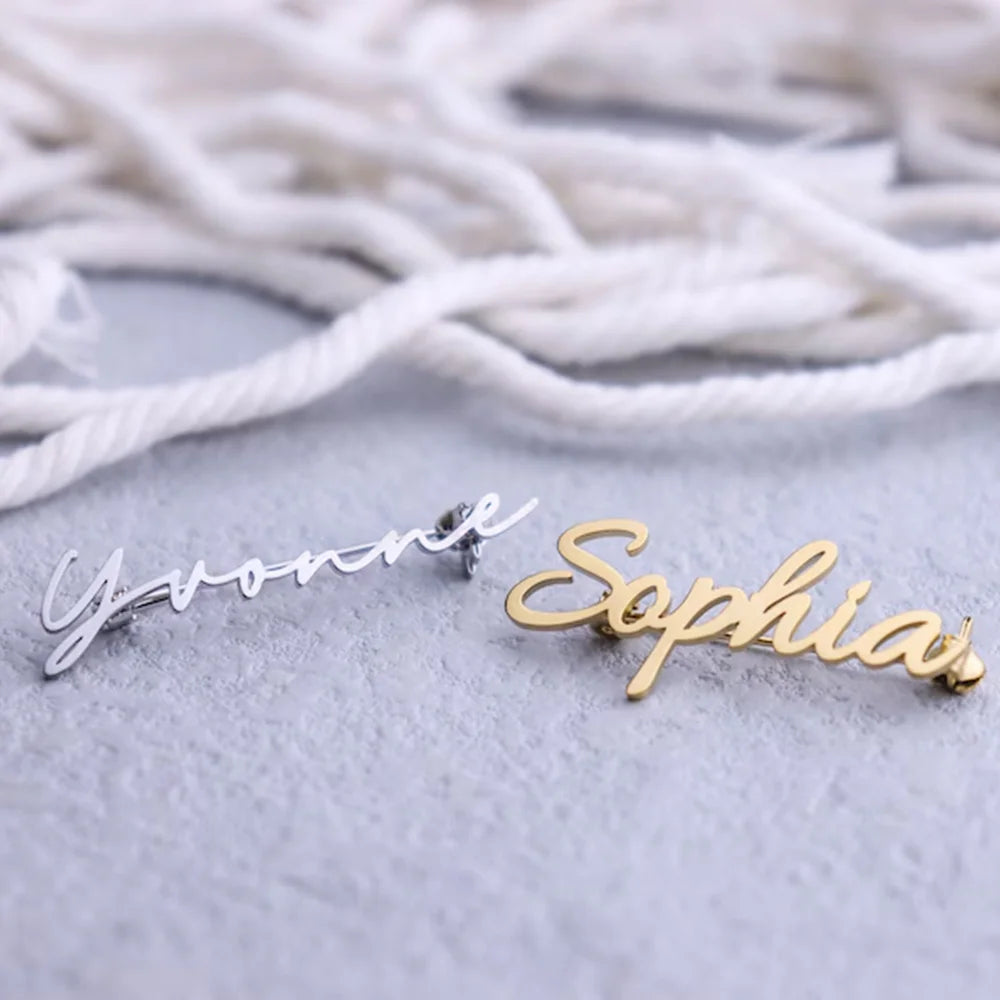 Personalized Name Brooch