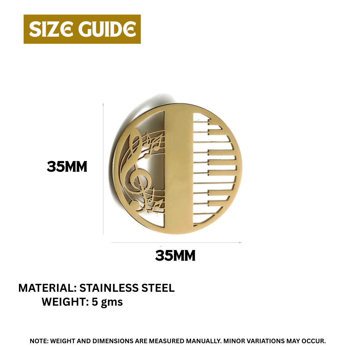 Piano Music Brooch Pin