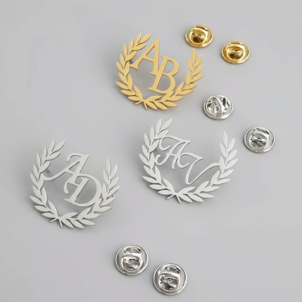 Personalized Olive Branch Brooch Name for Men Women | Custom Name Pins, Personalized Name Brooch Gold Brooch Silver Brooch Pins Jewelry Badge Birthday Wedding Bridesmaids Groomsmen