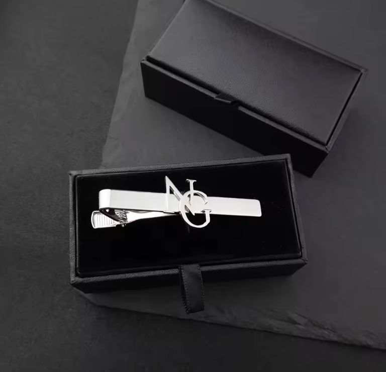 Custom Name Initials Tie Clips