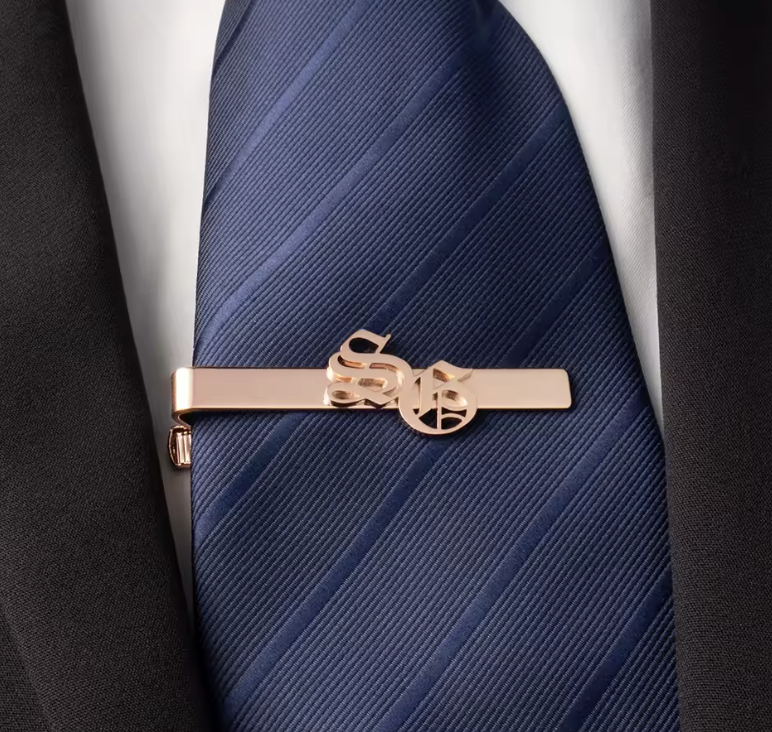 Custom Name Initials Tie Clips