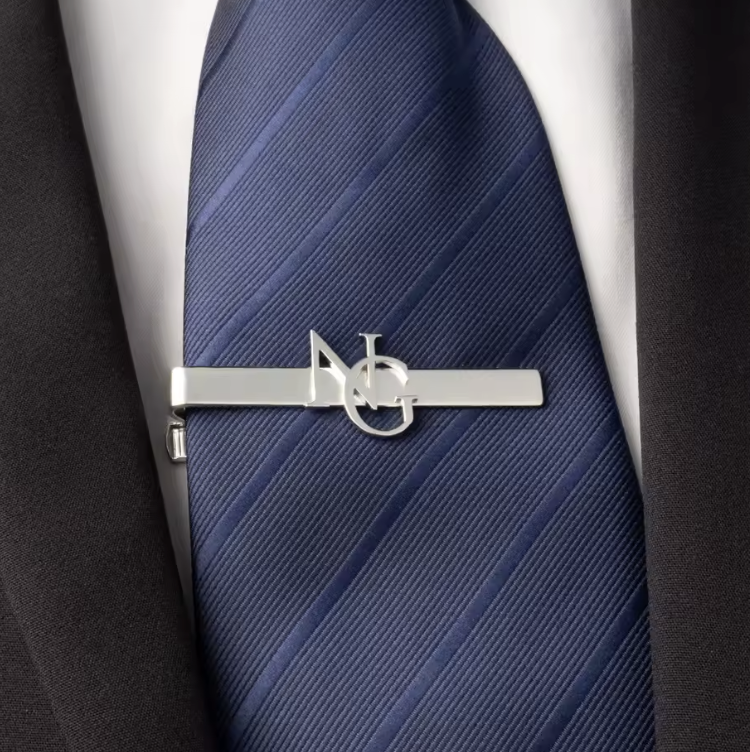 Custom Name Initials Tie Clips