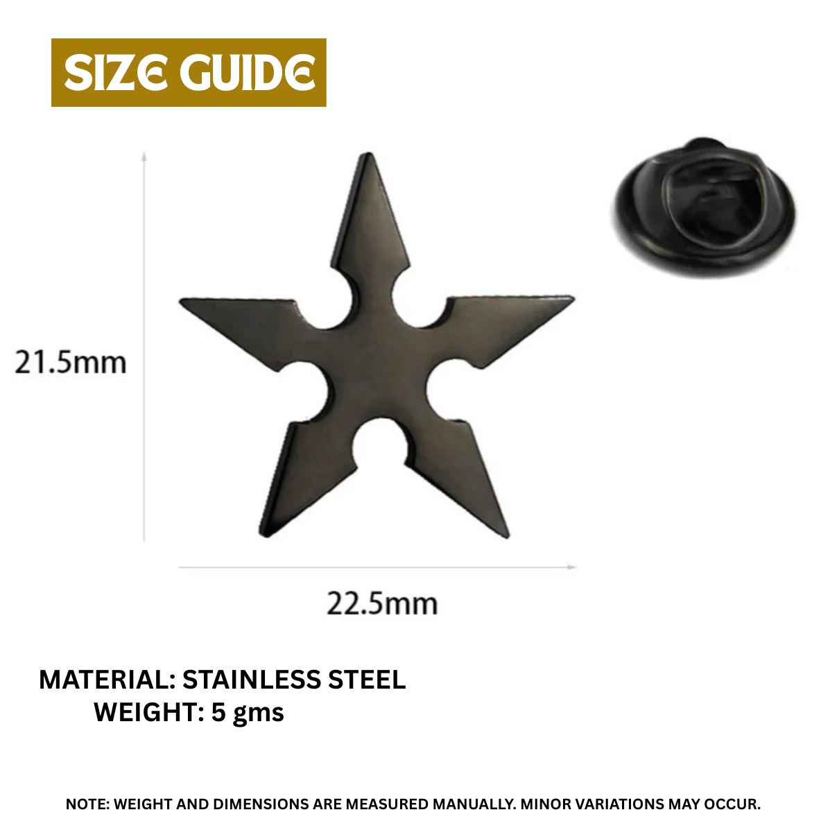 Five-Pointed Star Men's Lapel Pin