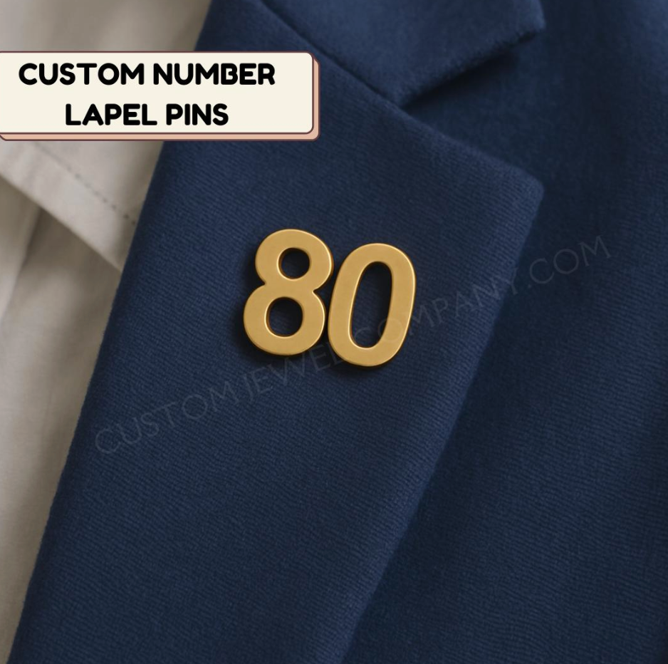 Personalized Number Brooch