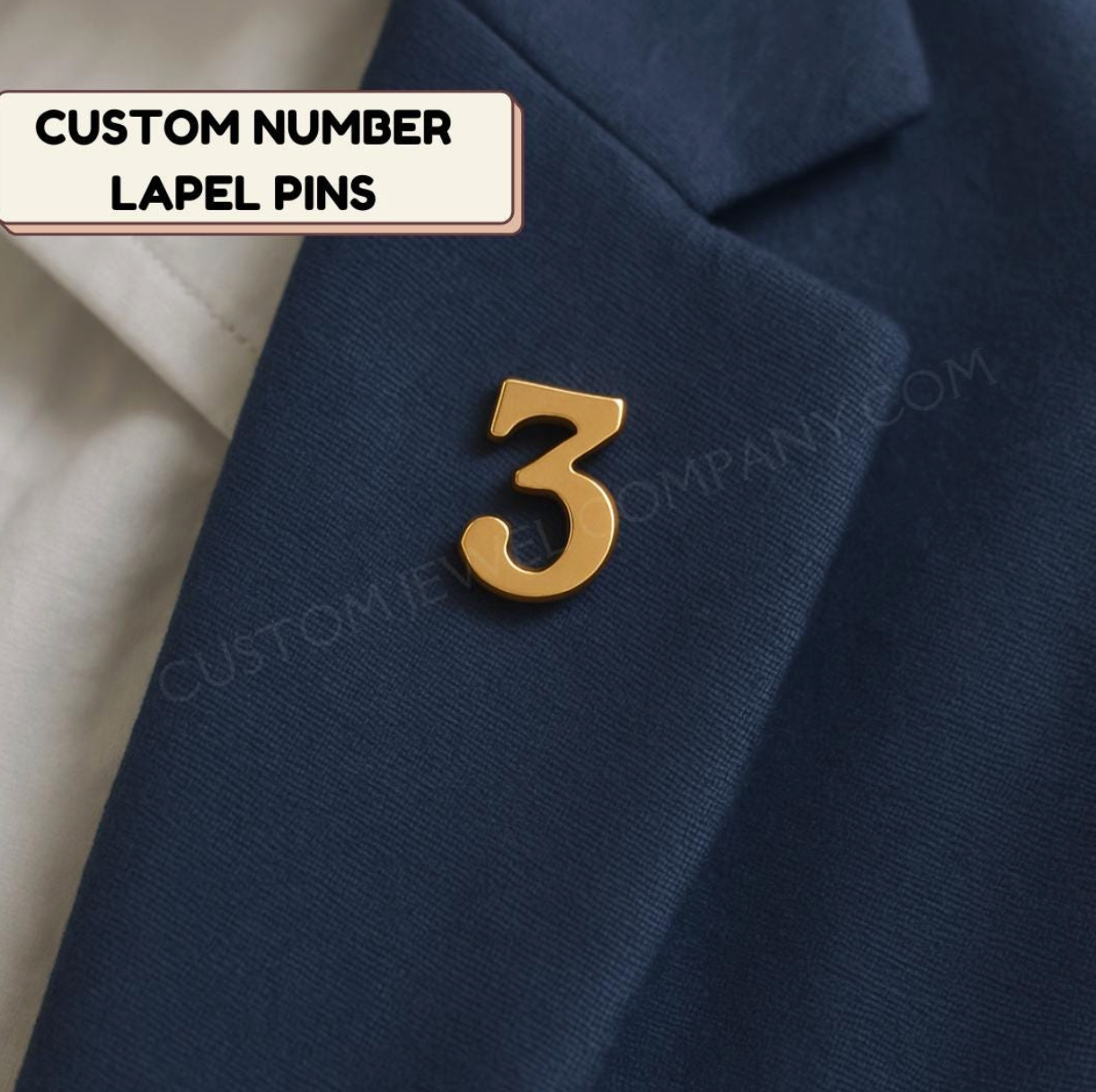 Personalized Number Brooch