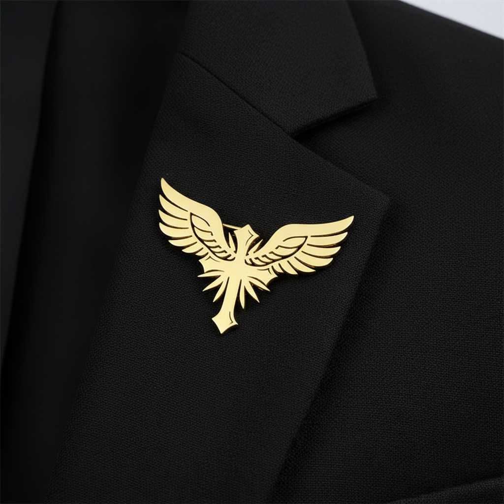 Wings Cross Brooch Pin