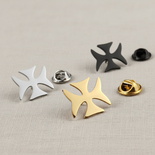 Fishtail Cross Brooch Pin