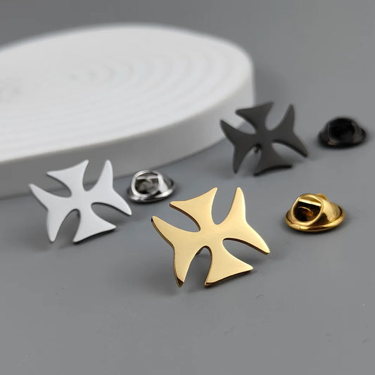 Fishtail Cross Brooch Pin