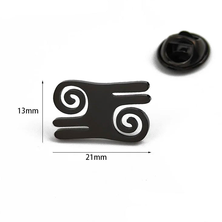 Geometric Spiral Pattern Brooch Pin