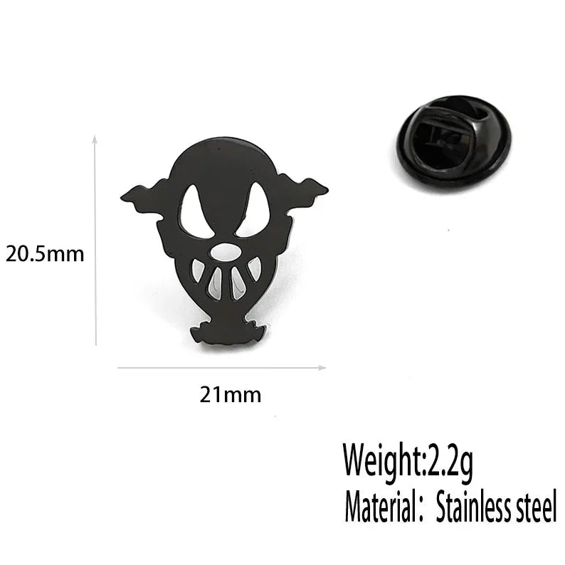 Gothic Horror Skull Brooch