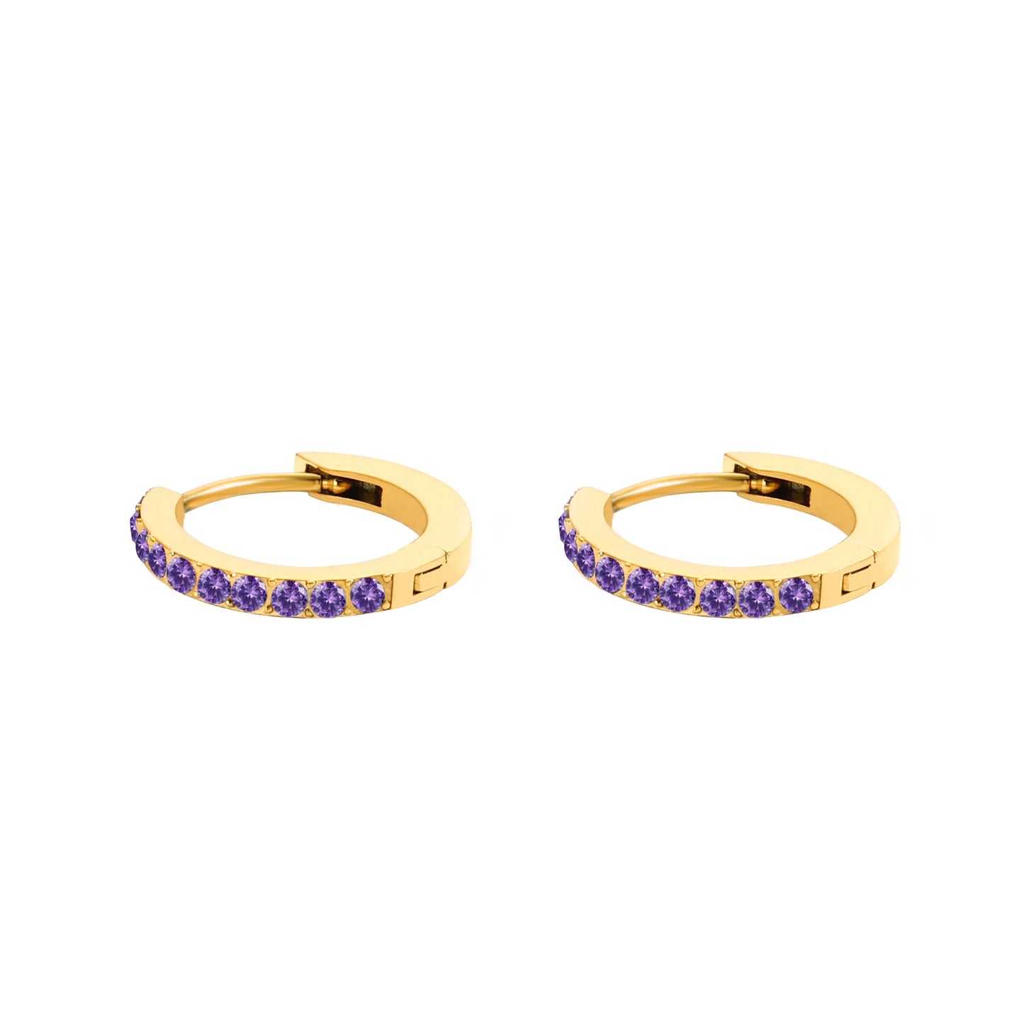 Birthstone Hoop Earrings