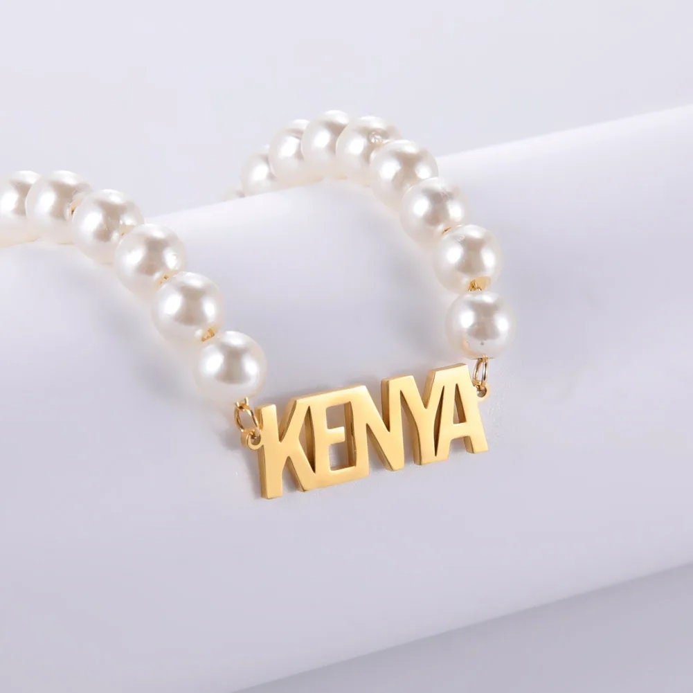 Custom Pearl Name Necklace